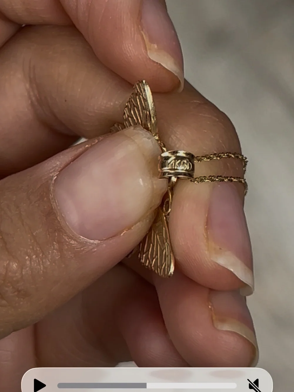 14k solid Gold Butterfly Pendant Necklace - Women Jewelry - Picture 4 of 7